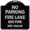Signmission Missouri No Parking Fire Lane $50 Fine Heavy-Gauge Aluminum Sign, 18" x 18", BS-1818-23874 A-DES-BS-1818-23874 - alternate 1
